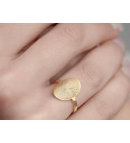 Kişiye Özel 925 Ayar Gümüş Parmak İzi Yüzük (Gold)