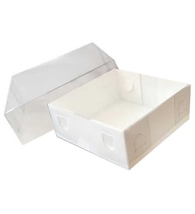 KUTU KAĞIT KAPAĞI ASETAT BEYAZ 8x8x3 CM PK:50-