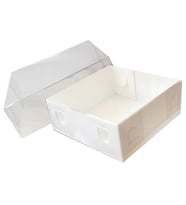 KUTU KAĞIT KAPAĞI ASETAT BEYAZ 8x8x3 CM PK:50-