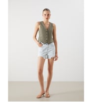LCW Jeans İndigo Standart Fit Yırtık Detaylı Kadın Jean Şort