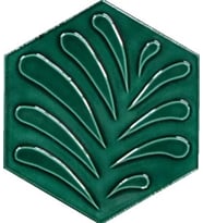 Armada Çini 15x17 Cm Yaprak Yeşil Altıgen Seramik