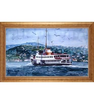 EV İŞYERİ OFİS İÇİN ALTIN ÇERÇEVELİ PASPARTULU TABLO VB255
