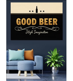 Good Beer Reklam Posteri Dekoratif Kanvas - Mdf Ahşap Tablo