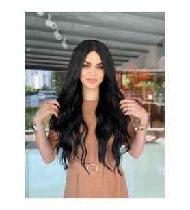 Siyah Perçemsiz Dalgalı Özel Peruk