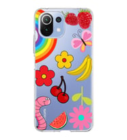 PrintiFy Xiaomi Mi 11 Lite ile Uyumlu 1mm Slim Fit Water Color 5 Baskılı Şeffaf  Kılıf
