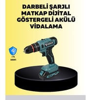 Dijital Ekranlı Matkap Seti Çift Akülü