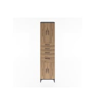Hyperion Dolap 2 Raflı 4 Çekmeceli 4 Kapaklı 60x44x243 Antrasit-Çam
