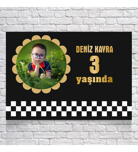Yarış Temalı Doğum Günü Afişi