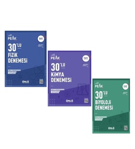 Ünlü Yayıncılık TYT Fizik Kimya ve Biyoloji Best Peak 30 lı Deneme Seti 3 Kitap