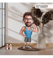 BK Gift Kişiye Özel Fitness Karikatürlü Büyük Boy Ahşap Biblo-3 Arkadaşa Hediye , Sevgiliye Hediye, Kişiye Özel Biblolar
