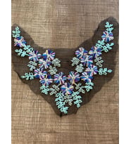 20X27 CM TÜL NAKIŞ İŞLEMELİ  DİKİŞ AKSESUAR YAKA APLİKE ARMA YAMA