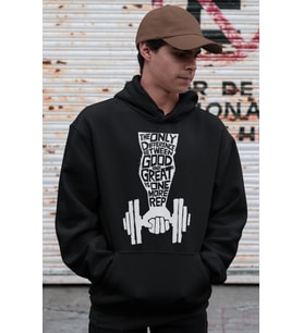 One More Rep Sporcu Bodybuilding Fitness Baskılı Unisex Oversize Hoodie