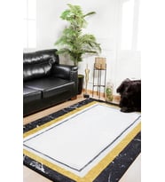 Dijital Kaymaz Yıkanabilir Beyaz Modern Salon Halısı Mutfak Halısı Koridor Halısı Yolluk HLN826