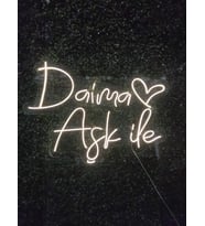 Daima Aşk ile Neon Tabela (70x40cm)