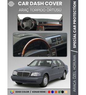 MERCEDES S CLASS W140 (1991-1998) Torpido Örtüsü Premium Kalite Torpido Koruma Özel Kesim UV Koruma