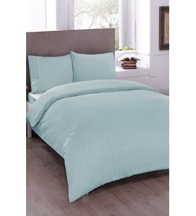 Çift Kişilik Ranforce Nevresim Takımı-Basic Mint (Mavi)