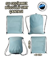 SEVBAGS İmperteks Su Geçirmez İp Büzgülü Sırt Çantası Hafif  ince kumaş (Bej)