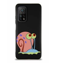 Xiaomi Mi 10T Soft Premier Kapak Salyangoz Gary Tasarımlı Silikon Kılıf - Siyah (Şeffaf)