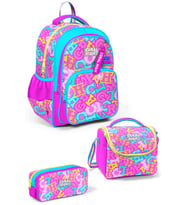 Coral High Kids Pembe Su Yeşili Harf Desenli 3'lü Okul Çanta Seti SET0133241