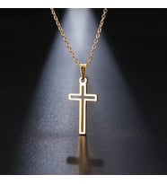Kişiye Özel 925 Ayar Gümüş Haç Kolye (Gold)