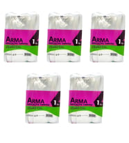 Naksan Arma Şeffaf Naylon 3 lük 25x42 Cm. Bakkaliye Poşeti Torbası - 1 Kg. - Ort. 140 Adet - 5 Paket  (Beyaz)