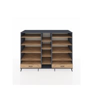 Kronos Dolap 14 Raflı 2 Çekmeceli  220x59x163 Antrasit-Çam