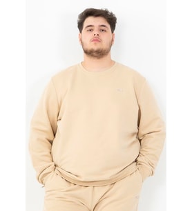 Maraton Büyük Beden Erkek Bisiklet Yaka Kil Rengi Sweatshirt