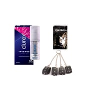 Durex Intense Kadın Uyarıcılı Jel + Siyah Deri El ve Ayak Kelepçesi + Hediye