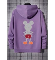 Unisex Mause Sırt Baskılı Sweatshirt (Lila)