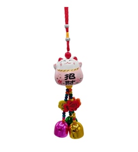 Feng Shui Maneki Neko Şans Kedisi Pembe No.3 (Karışık)