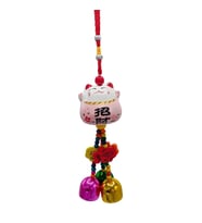Feng Shui Maneki Neko Şans Kedisi Pembe No.3 (Karışık)