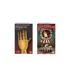 Pinokyo + Alice Harikalar Diyarında- 2 Kitap Set - Iş Bankası Özel Set Pinokyo Kitabı