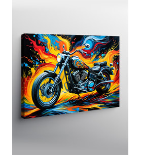 Kanvas Tablo Chopper Motosiklet