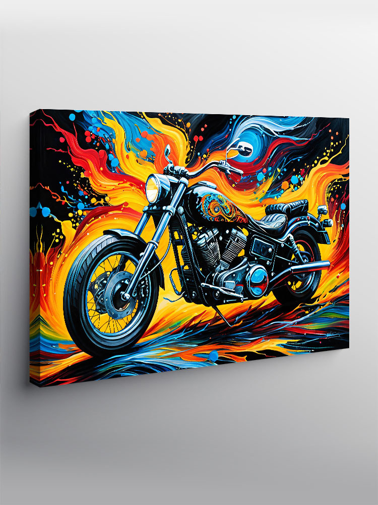 Kanvas Tablo Chopper Motosiklet