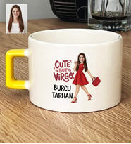 Kişiye Özel Karikatürlü Cute But Virgo Başak Burcu Lüks Fincan Doğum Günü Hediyesi