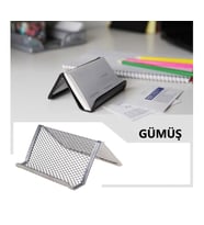 LÜX MASAÜSTÜ METAL KARTVİZİTLİK (Gümüş)