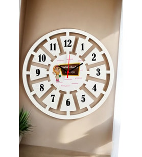 English Teacher Duvar Saati 40cm 004 (Beyaz)