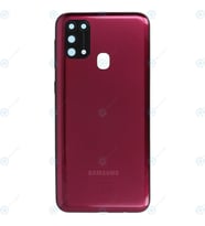 Samsung Galaxy M31 Kasa Kapak + Yan Tuşlar SM-M215F KAMERA LENSİ HARİÇ (Kırmızı)
