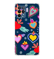 PrintiFy Oppo Reno 5 Lite Uyumlu Retro Color 3 Baskılı Şeffaf Köşe Korumalı Antişok Kılıf