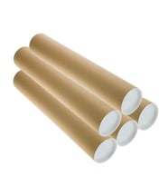Beylini Postüp Kapaklı Silindir Kutu Karton Rulo Gönderi Poster Afiş Harita Tüpü 5 Adet 5 cm x 60 cm