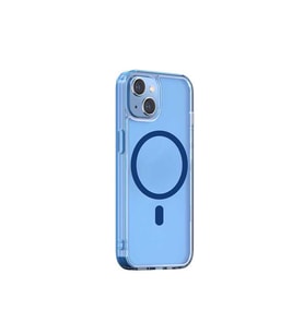 Uyumlu Model Apple iPhone 13 Kılıf Magsafe Lens Korumalı Şeffaf Silikon Kapak (Mavi)