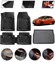 Peugeot 208 2012-2019 Uyumlu Paspas Araca Özel Bagaj Havuzu MBS Siyah