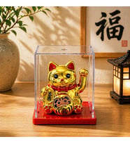 Şans Getiren Altın Kedi Biblo Maneki Neko Dekoratif Figür Feng Shui Mini