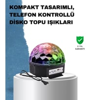 Taşınabilir Rgb Disko Topu Bluetooth Ve Uzaktan Kumanda Özellikli