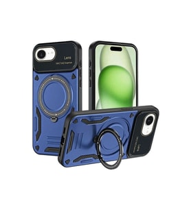 Apple İphone 16e Kılıf Joy Lens Standlı Kapak - Lacivert