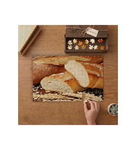 Taze Ekmekler - İtalyan Ekmeği Görseli Tasarımı 240 parça Ahşap Puzzle Ahşap Kutuda MP01658