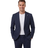 DeepSEA Siyah Premium Çizgi Dokulu Slim Fit Likralı 2’li Erkek Takım Elbise 2600821