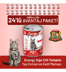Sığır Etli Yetişkin Yaş Kedi Maması 400 g - 24 Adet