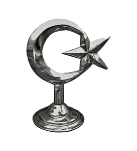 PiMarks Pirinç Döküm Masa Üstü Gri Ay Yıldız