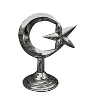PiMarks Pirinç Döküm Masa Üstü Gri Ay Yıldız (Sarı)